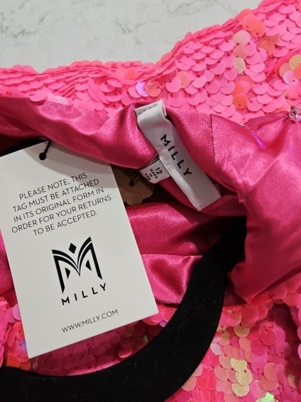Milly Hot Pink Sequin Top - Picture 2 of 2